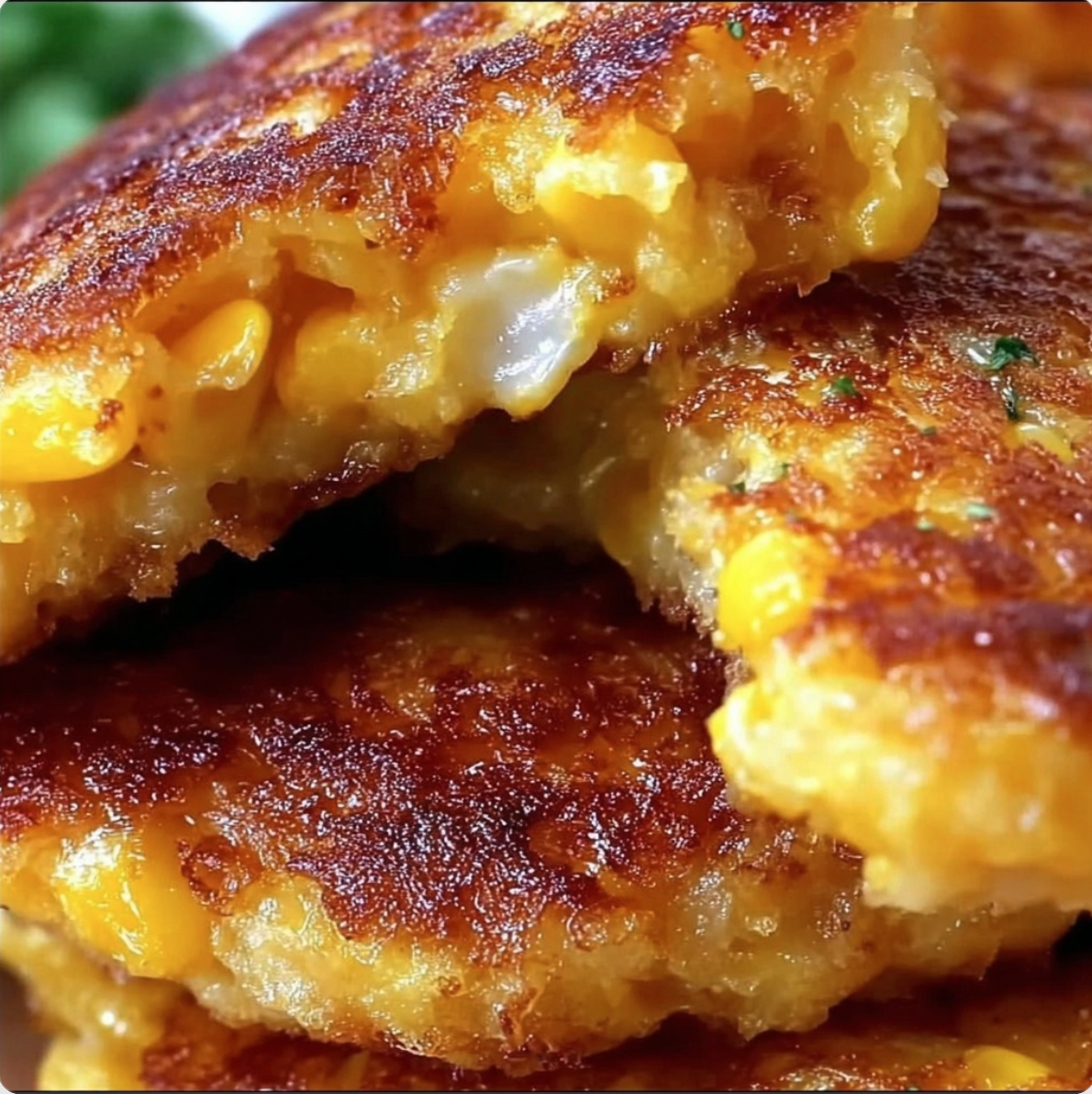 Crispy Cheddar Corn Potato Fritters