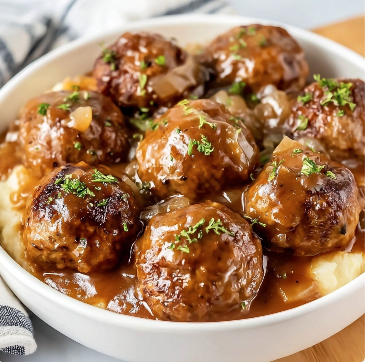 Crock Pot French Onion Meatballs