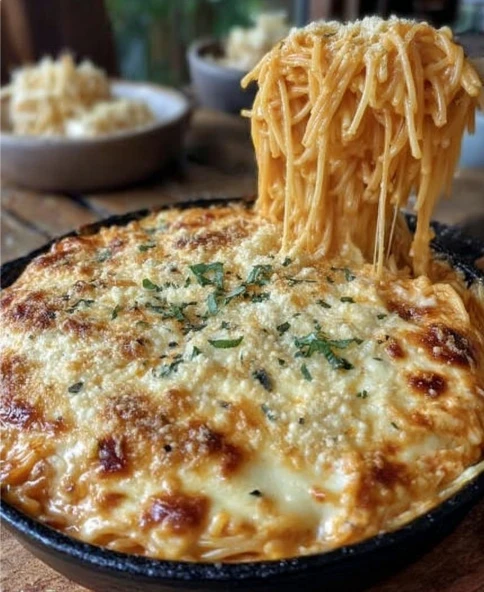 Baked Cream Cheese Spaghetti Casserole