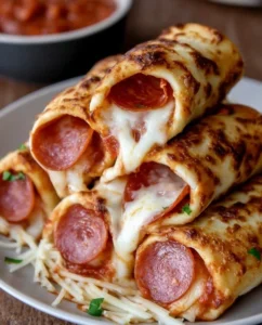 Cheesy Pepperoni Pizza Roll-Ups