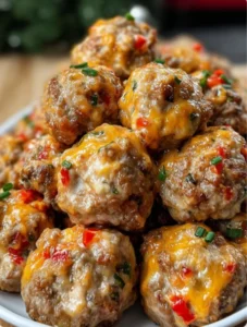 🥣🔥 Cheesy & Zesty Rotel Sausage Balls