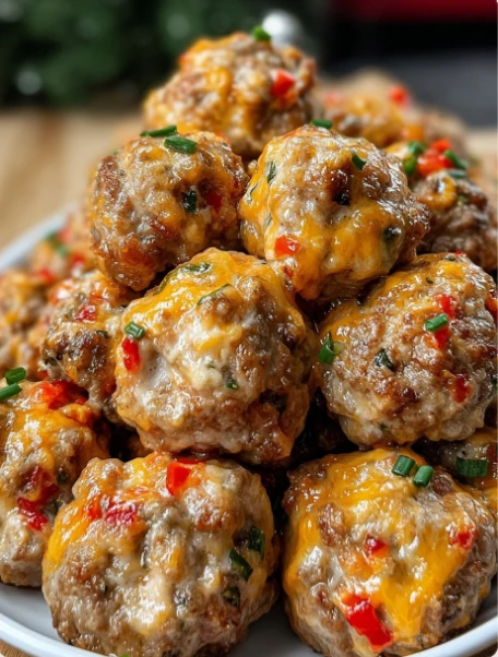 Cheesy Zesty Rotel Sausage Balls