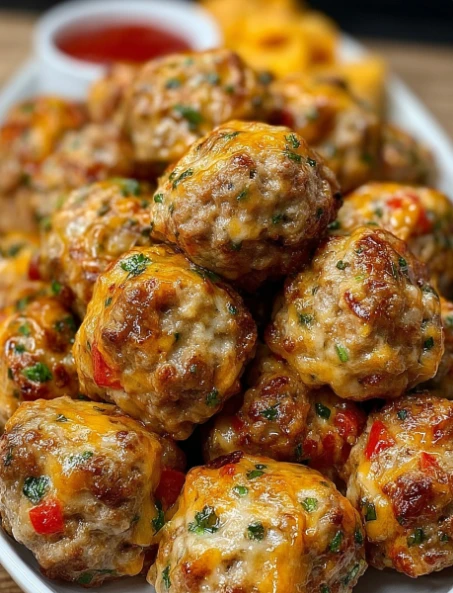 Cheesy Zesty Rotel Sausage Balls