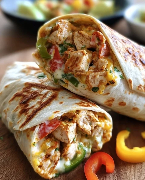 Chicken Bell Pepper Ranch Burritos