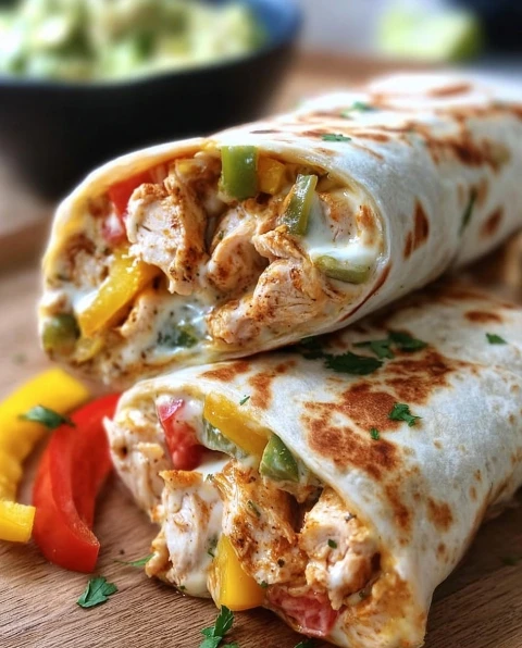 Chicken Bell Pepper Ranch Burritos