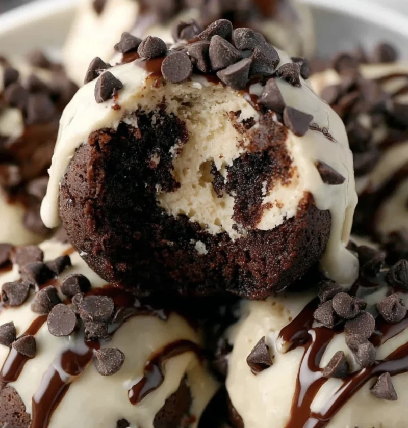 Chocolate Chip Cookie Dough Brownie Bombs
