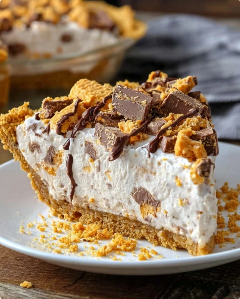 Creamy Crunchy Butterfinger Pie