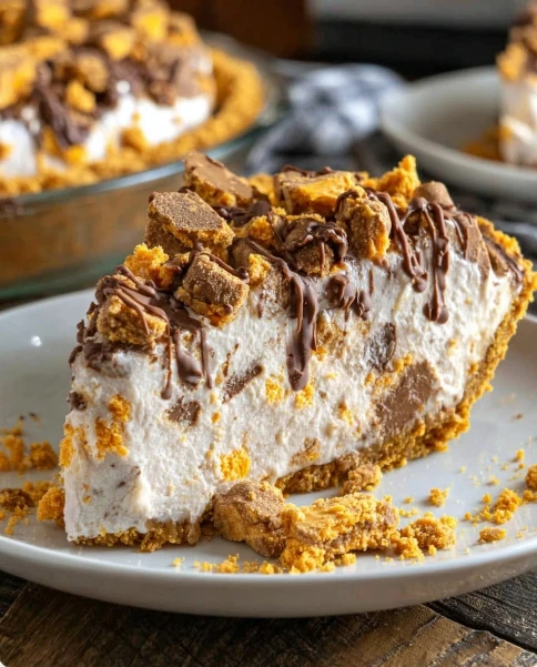 Creamy Crunchy Butterfinger Pie