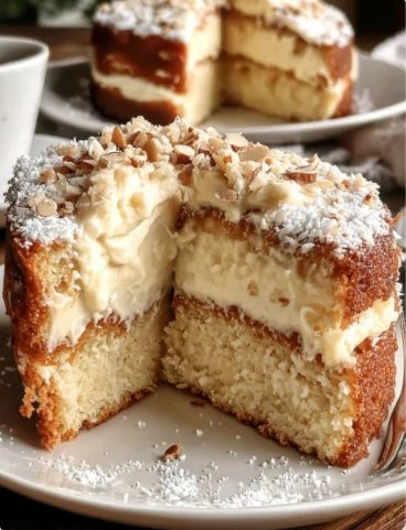 Creamy Dreamy Snowy Bavarian Bliss Cake