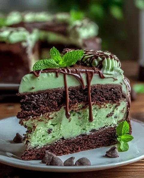 Decadent Mint Chocolate Chip Layer Cake