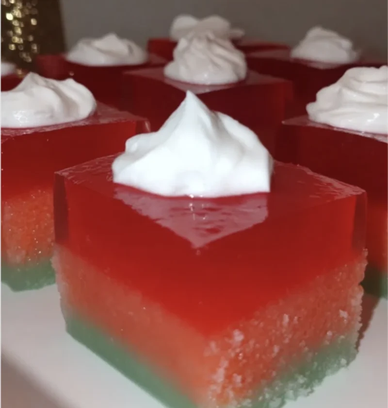 Green Red Christmas Jelly Slice