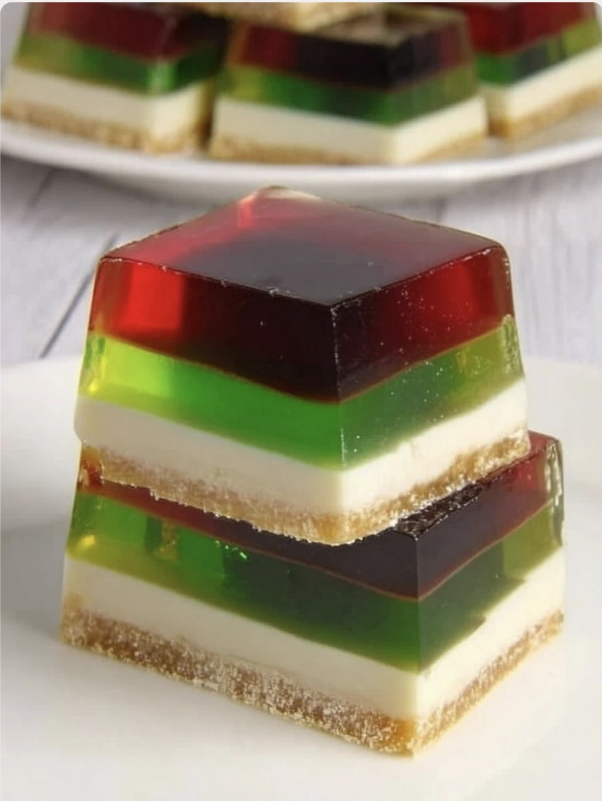 Green Red Christmas Jelly Slice