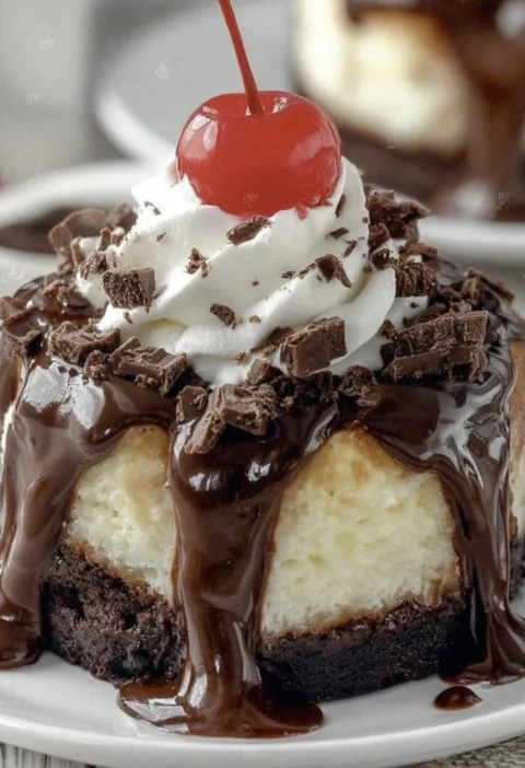 Hot Fudge Sundae Brownie Cheesecake