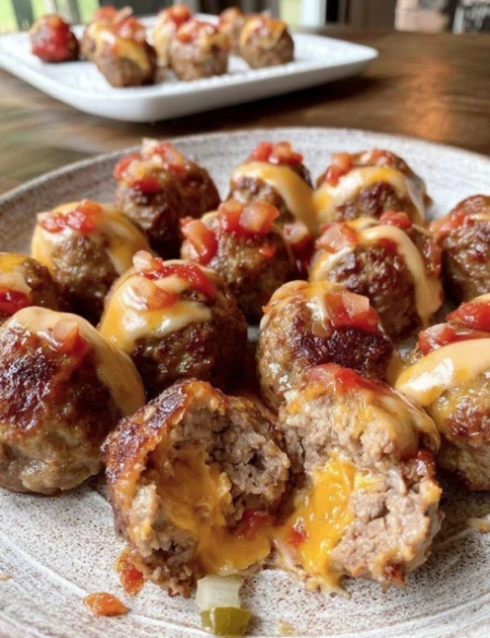 Juicy Mini Cheeseburger Meatballs