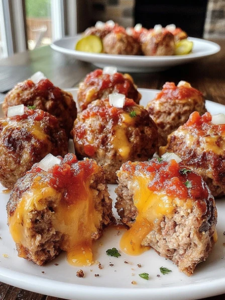 Juicy Mini Cheeseburger Meatballs