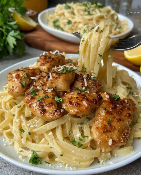 Lemon Garlic Butter Chicken Creamy Parmesan Pasta