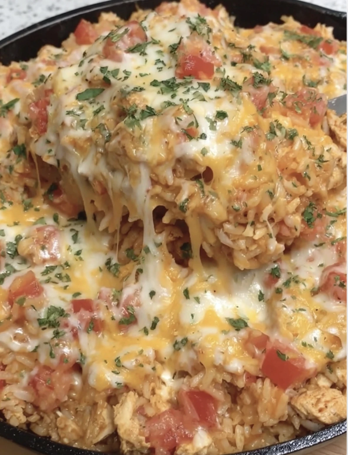 Onepan Cheesy Chicken Taco Rice