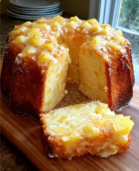Pineapple Cream Cheese Pound Cake