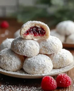 🍪❄️ Raspberry Almond Snow Cookies