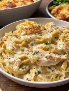 Rich Creamy Chicken Alfredo Bake