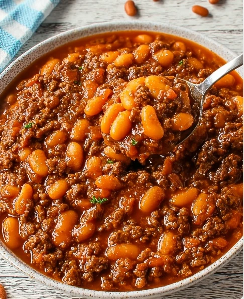 Savory Baked Beans Ground Beef