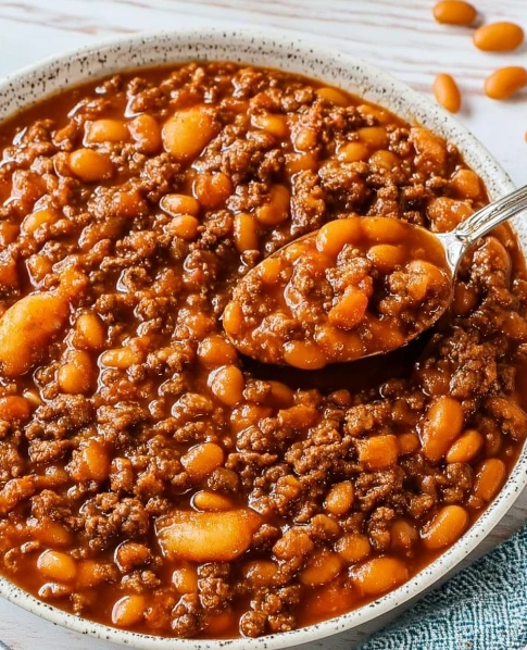Savory Baked Beans Ground Beef