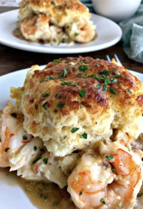 Savory Shrimp Crab Biscuit Melts
