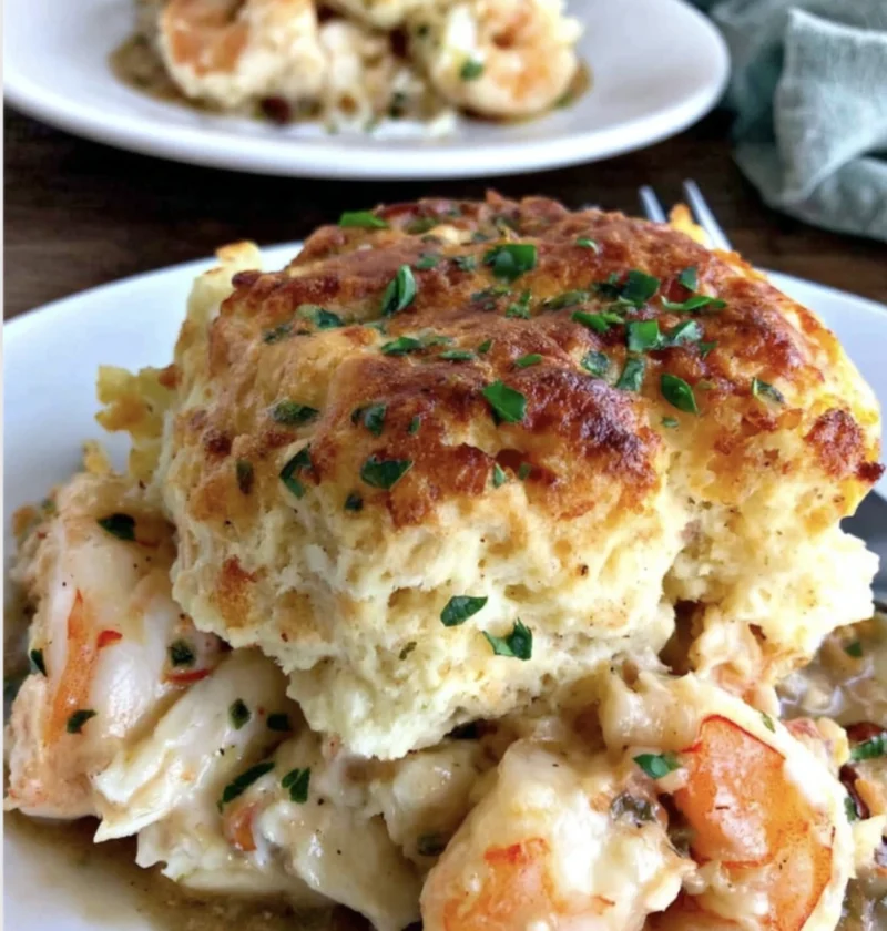 Savory Shrimp Crab Biscuit Melts