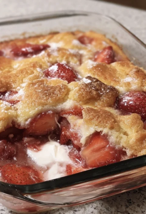 Strawberry Cream Cheese Cobbler