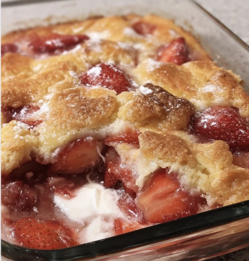 Strawberry Cream Cheese Cobbler