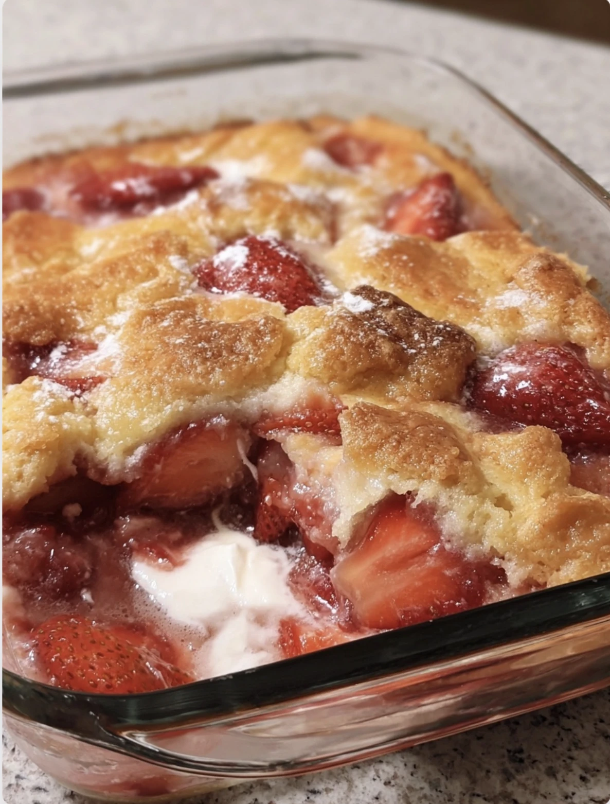 Strawberry Cream Cheese Cobbler