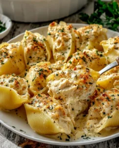 🍗🧄 Stuffed Shells with Chicken and Garlic Butter