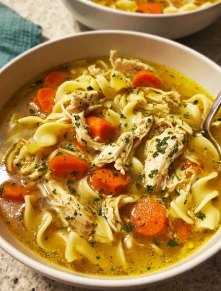 Warm Comforting Slow Cooker Turkey Noodle Soup