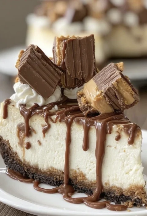 White Chocolate Reeses Dream Cheesecake