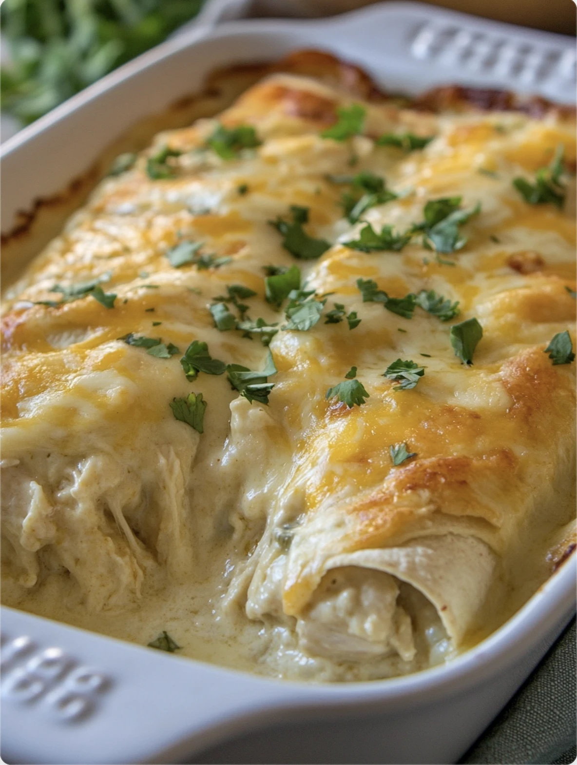 Cheesy Chicken Cream Enchiladas