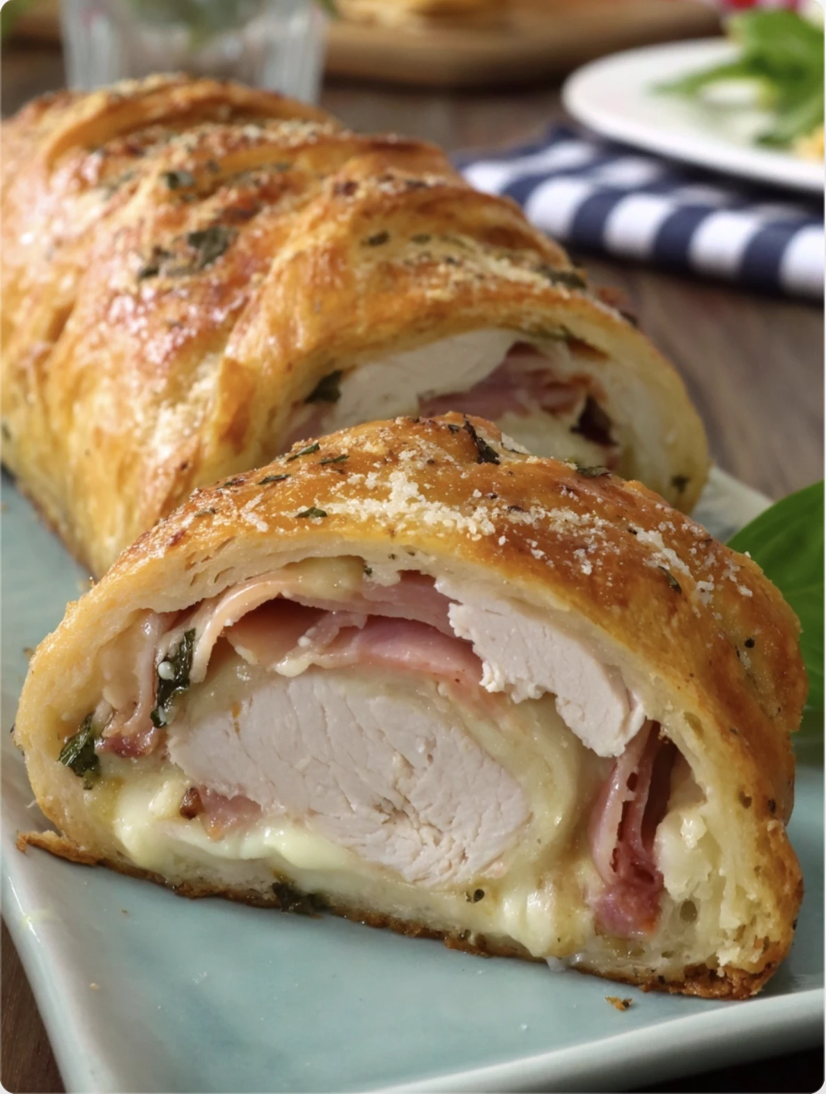 Chicken Cordon Bleu Stromboli