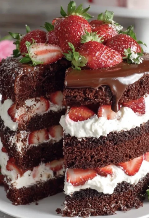 Chocolate Cake Strawberry Filling