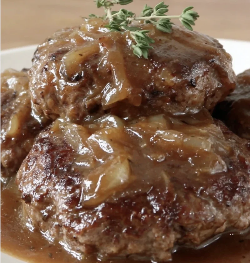 Classic Hamburger Steaks Caramelized Onion Sauce