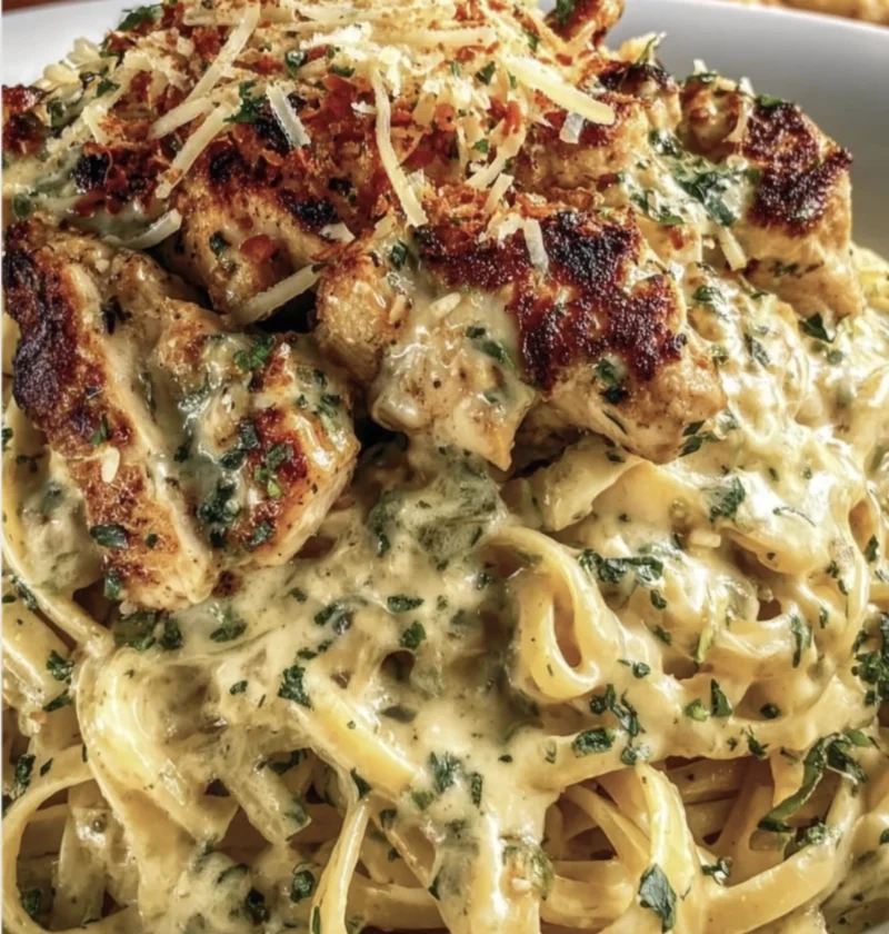 Creamy Cajun Chicken Linguine Garlic Mozzarella Sauce