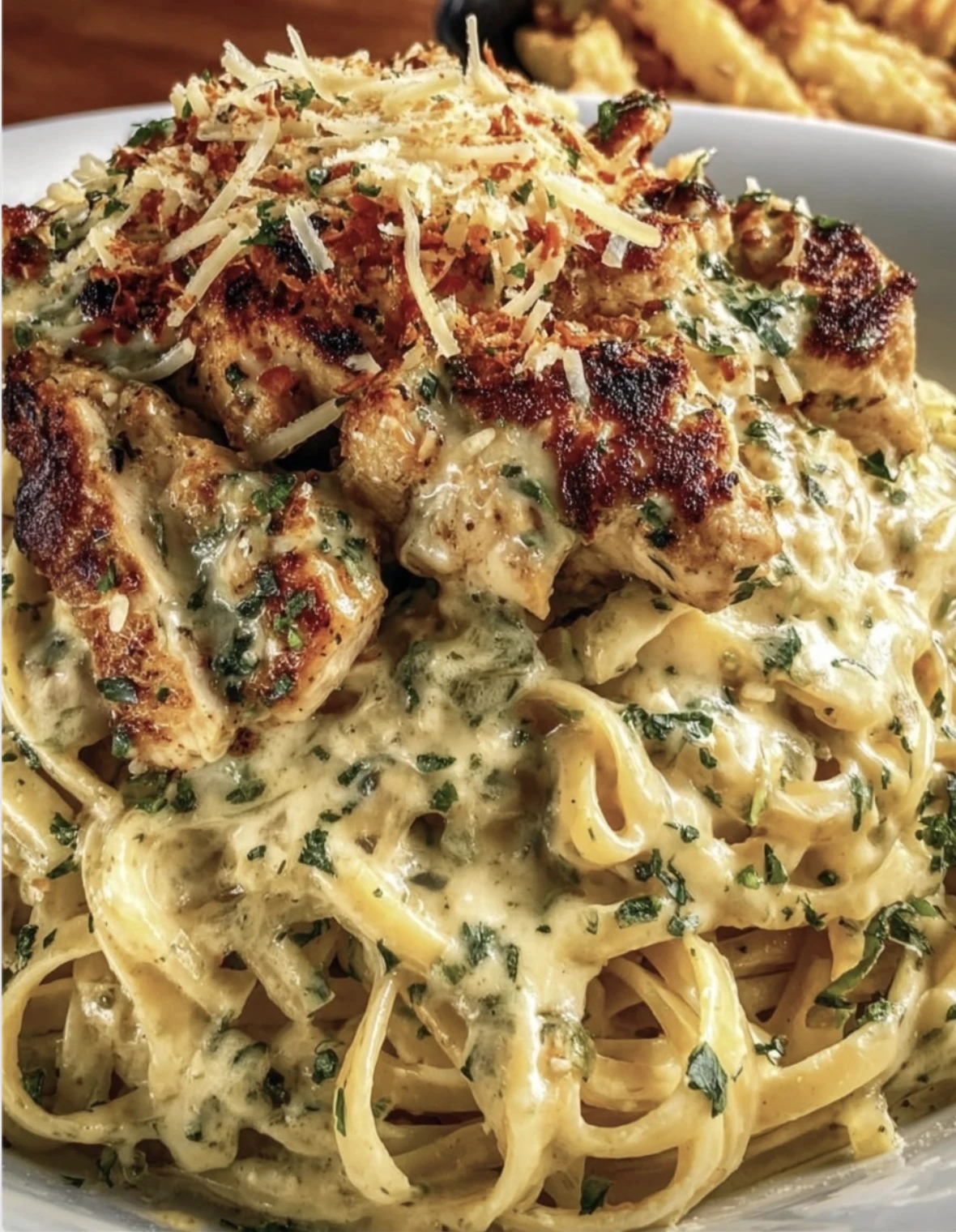 Creamy Cajun Chicken Linguine with Garlic Mozzarella Sauce