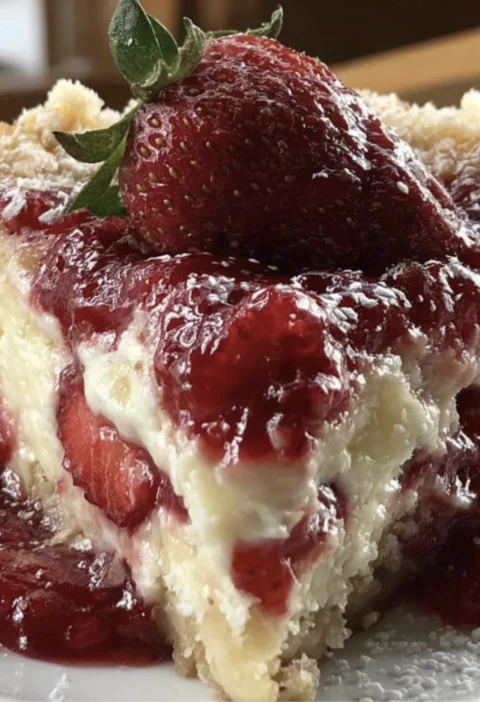 Donna Wood Strawberry Cheesecake Dump Cak