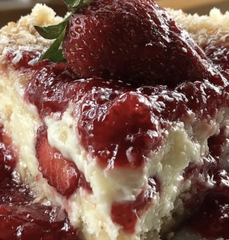 Donna Wood Strawberry Cheesecake Dump Cak
