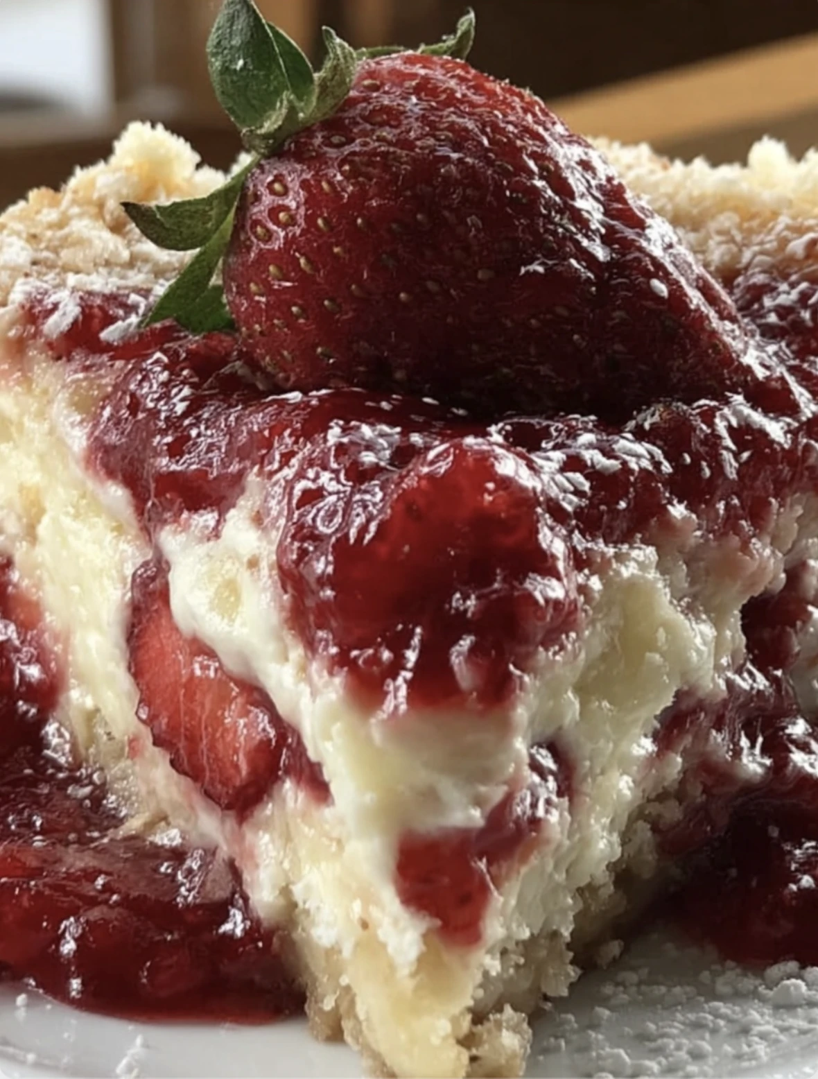 Donna Wood Strawberry Cheesecake Dump Cak