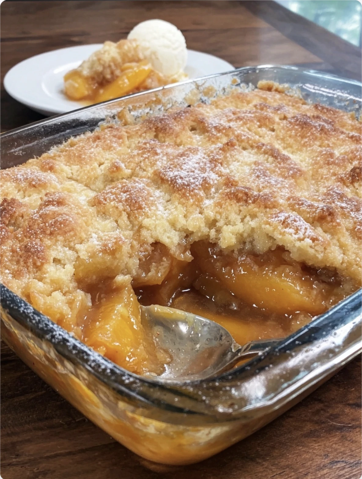 Easy Old Time Oven Peach Cobbler