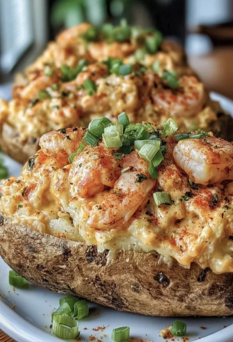 Loaded Cajun Seafood Stuffed Potatoes