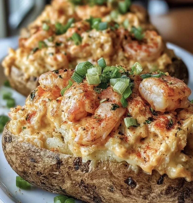 Loaded Cajun Seafood Stuffed Potatoes