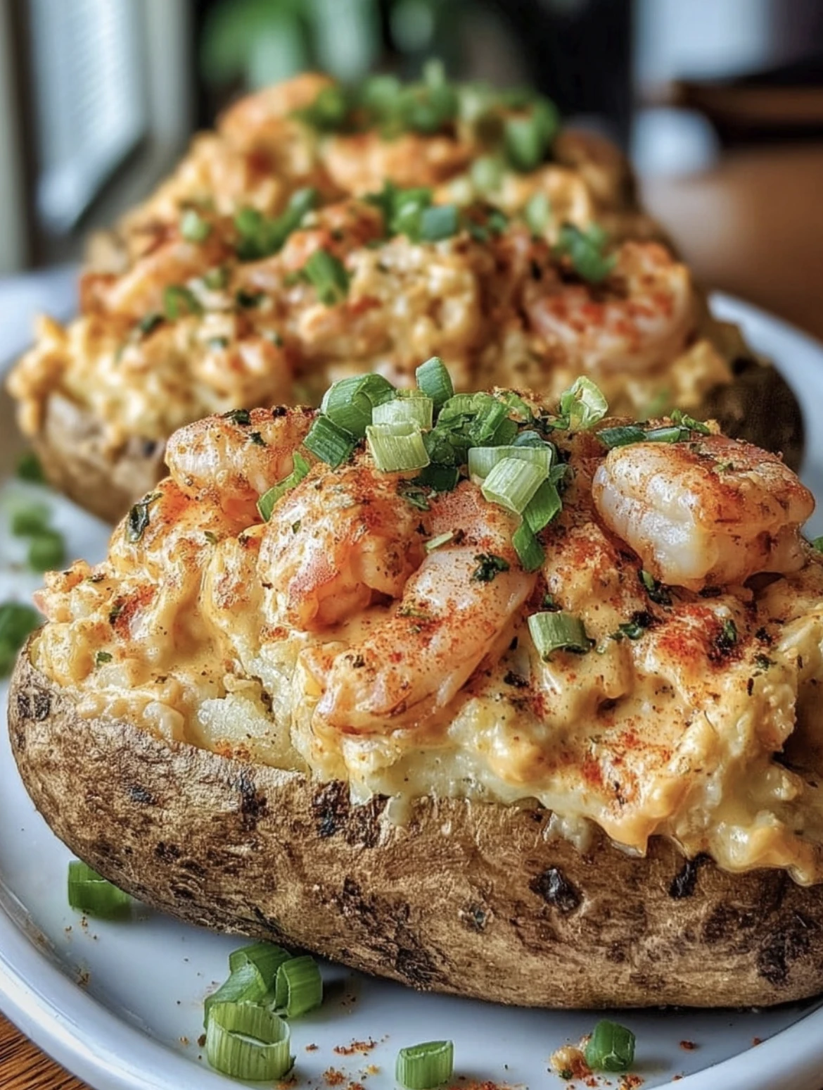 Loaded Cajun Seafood Stuffed Potatoes