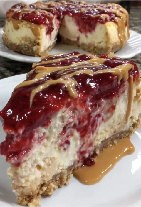 Peanut Butter Jelly Cheesecake