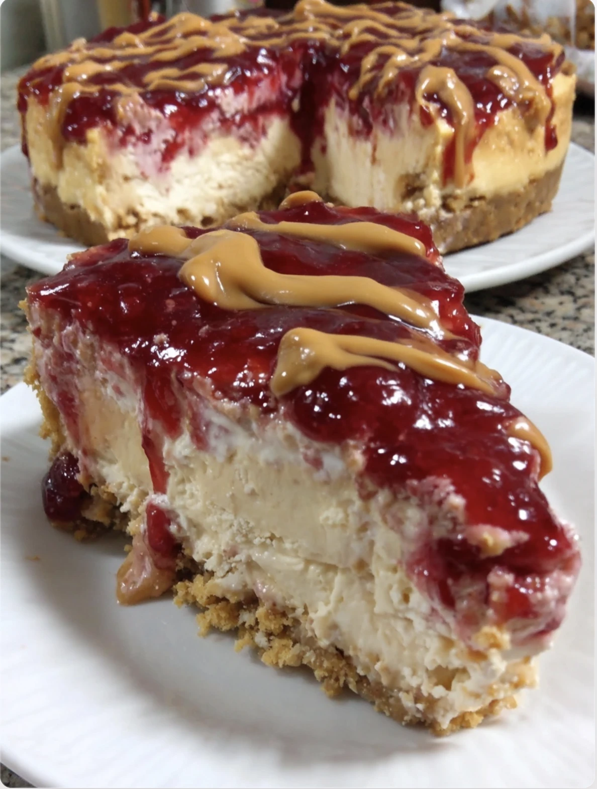 Peanut Butter Jelly Cheesecake