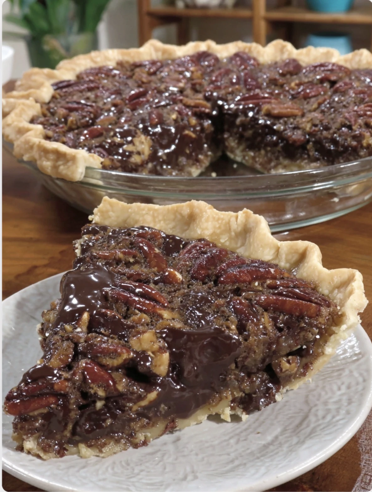 PECAN FUDGE CHOCOLATE PIE
